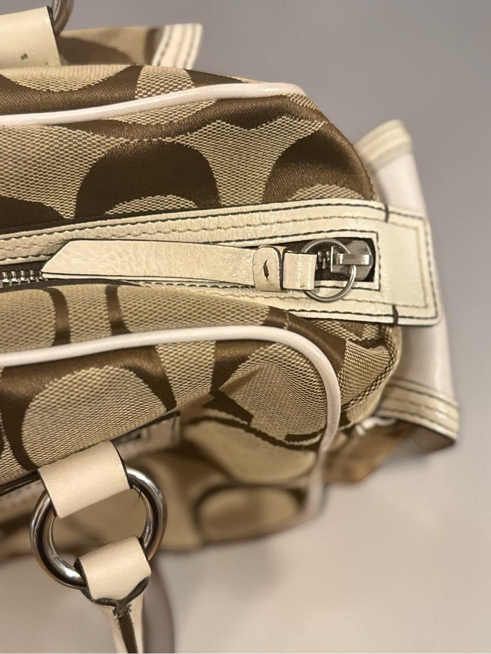 COACH Vintage Y2K Mini Boston Turnlock Satchel Shoulder Bag Canvas Leather 6232 - Picture 12 of 17